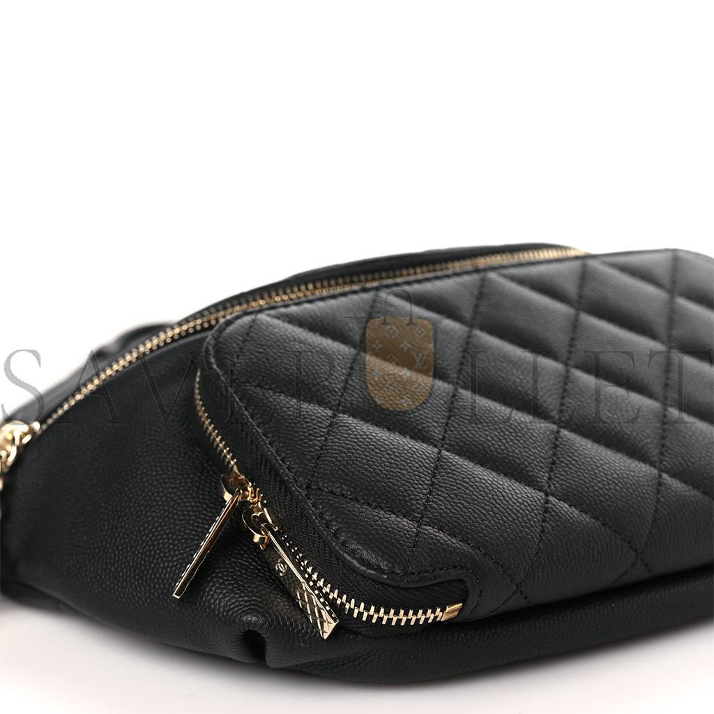 Ch*el caviar quilted business affinity waist belt bag black (19*15*8cm)